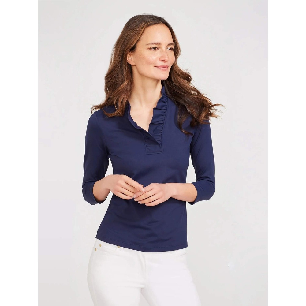 J.McLaughlin Durham Ruffle Top Winter Navy Small New With‎ Tags